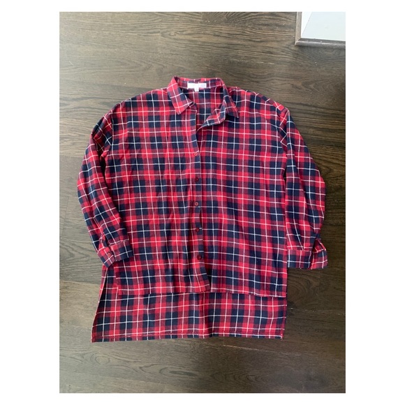 J.O.A. High-low Boyfriend-Style Flannel - Picture 3 of 5